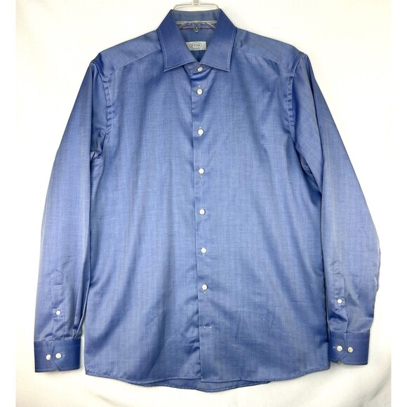 ETON Contemporary Dress Shirt Men's XL 43/17 Blue Button Up Long Sleeve - Picture 1 of 9